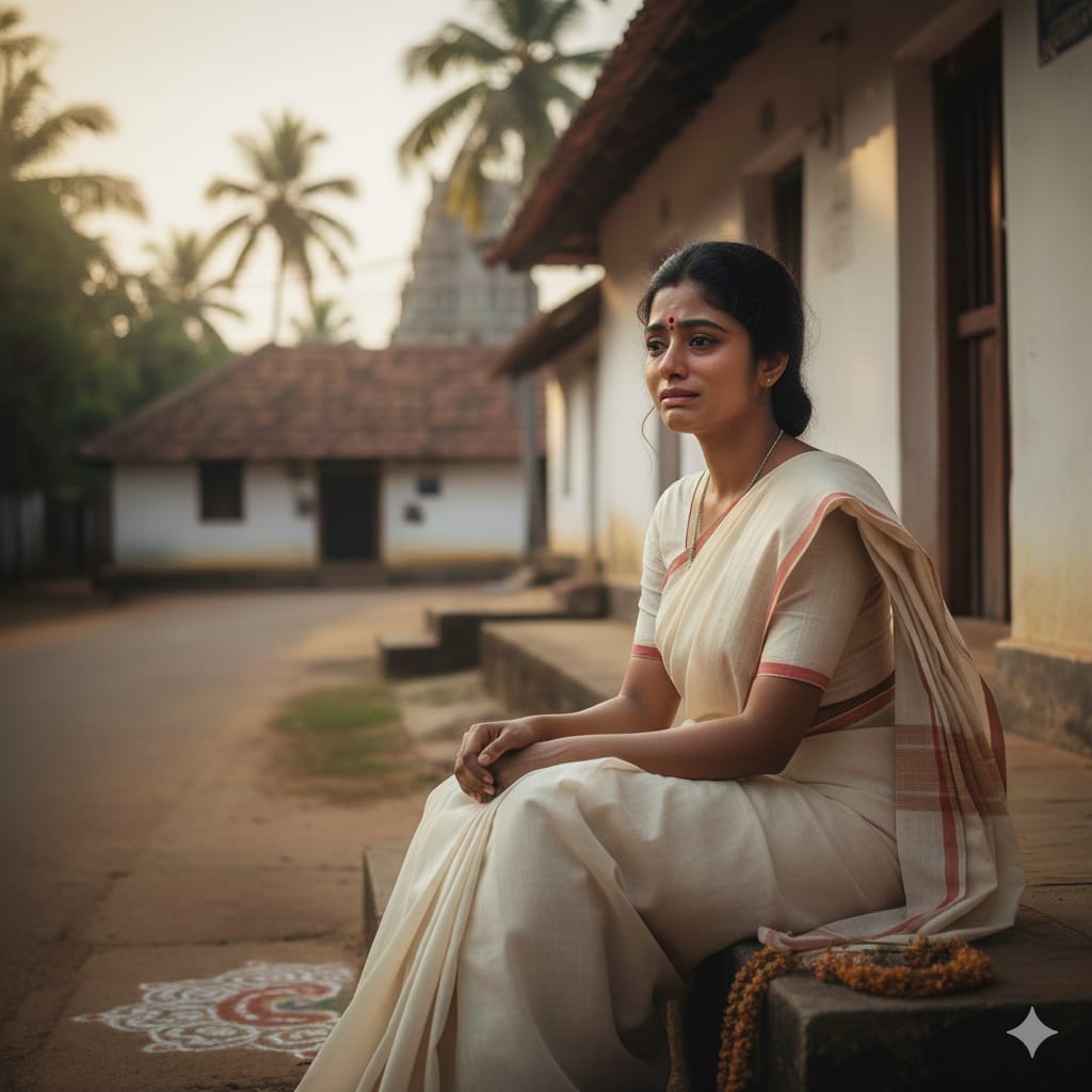 Emotional image for விதவையின் கண்ணீர் story cover by Gnanaselvam Novels.